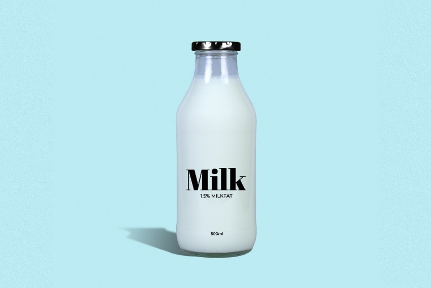 Minimal Milk Bottle Mockup PSD