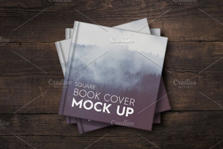 Minimal Square Book Cover Mockup
