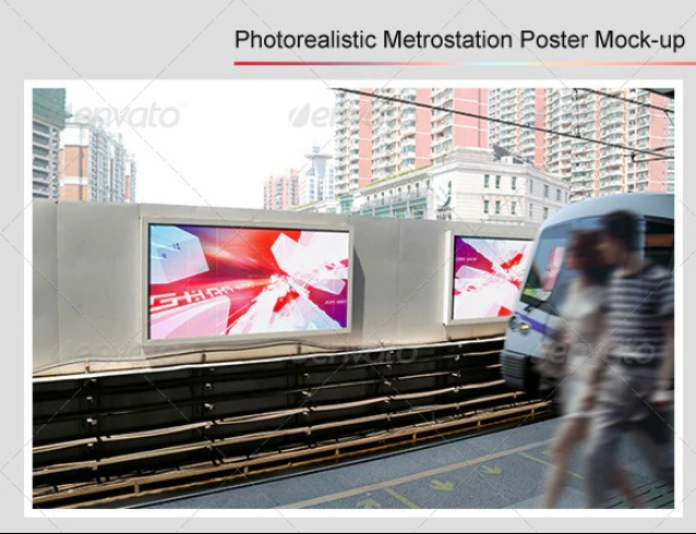 Photo Realistic Metro Station Mockup PSD