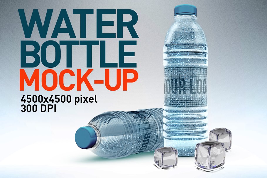 Plastic Water Bottle Label Mockups