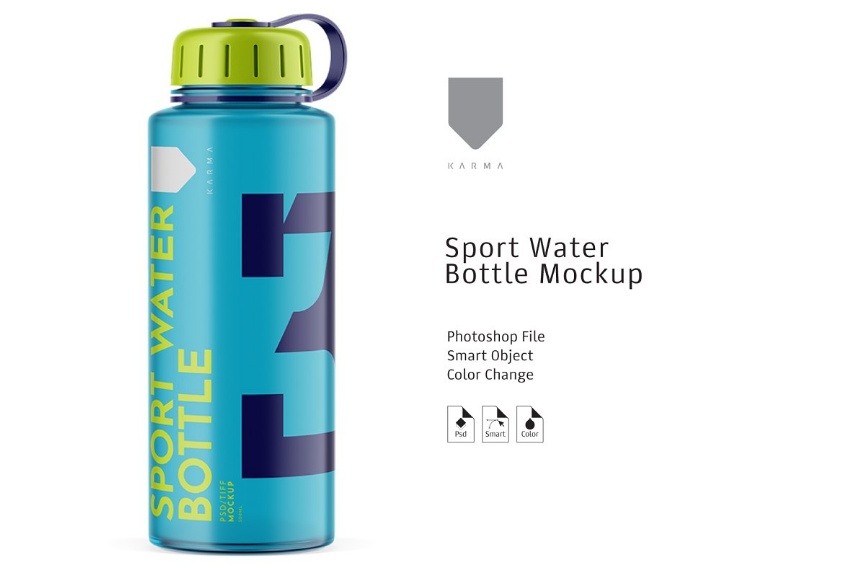 Premium Sports Water Botlle Mockup