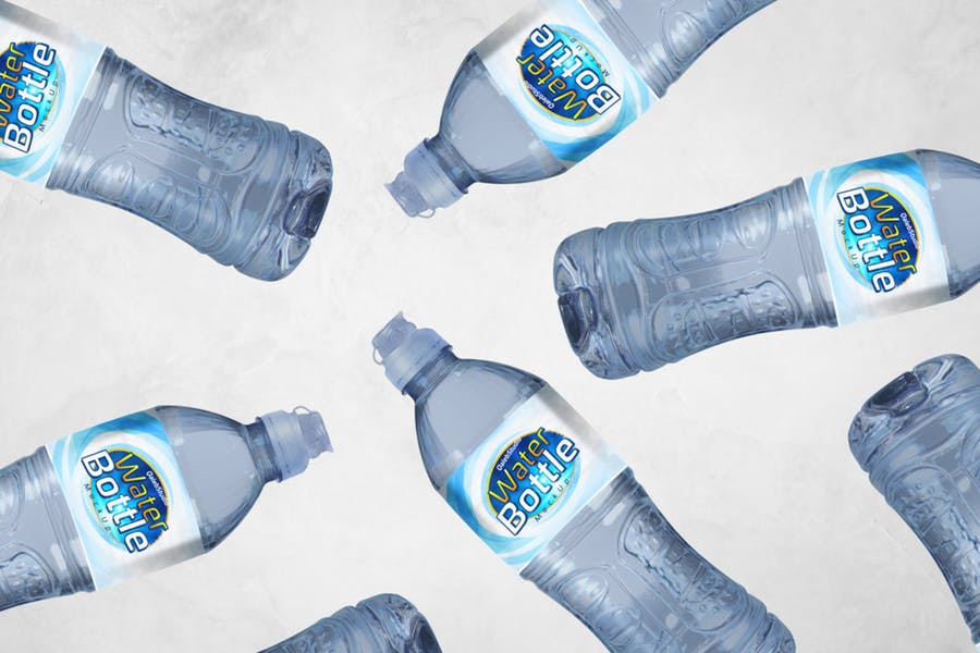Realistic Water Bottle Mockups PSD