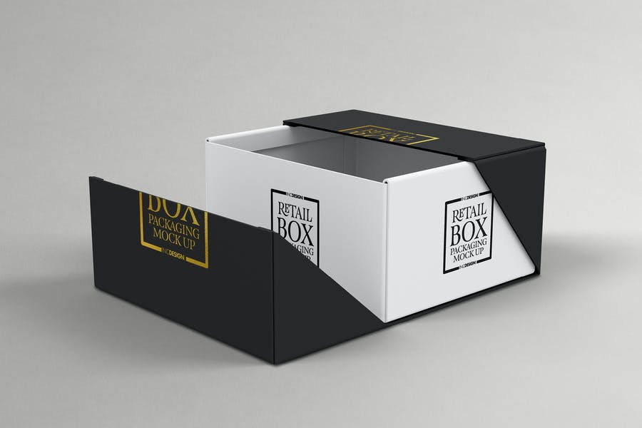 Retail Box Packaging Mockup PSD