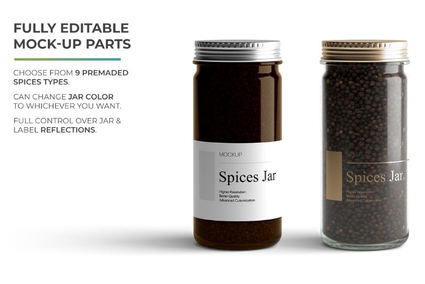 Spices Jar Label Mockup PSD