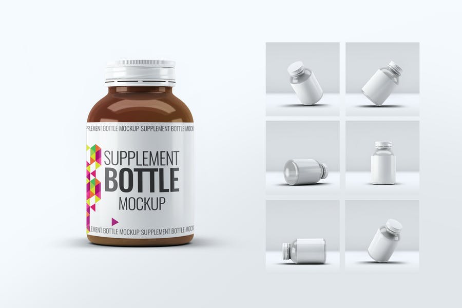 Supplements Bottle Mockup PSD