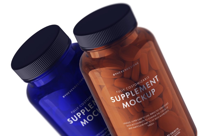 Supplements Pill Bottle Mockup