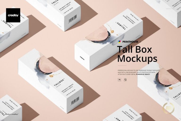 Tall Box Branding Mockup