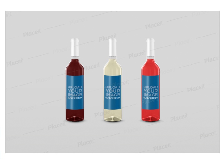 Three Wine Bottles Mockup Set