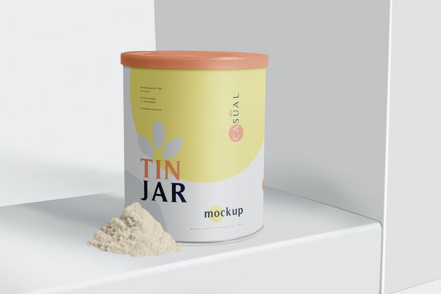 Tin Jar Branding Mockup PSD