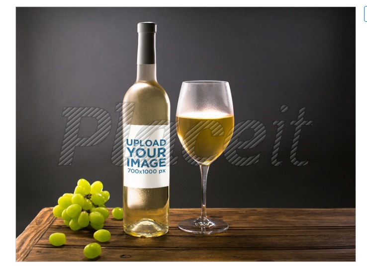 Wine Bottle and Glass Mockup PSD