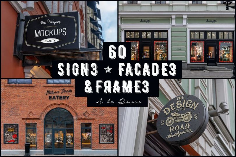 60 Facades and Signs Mockup