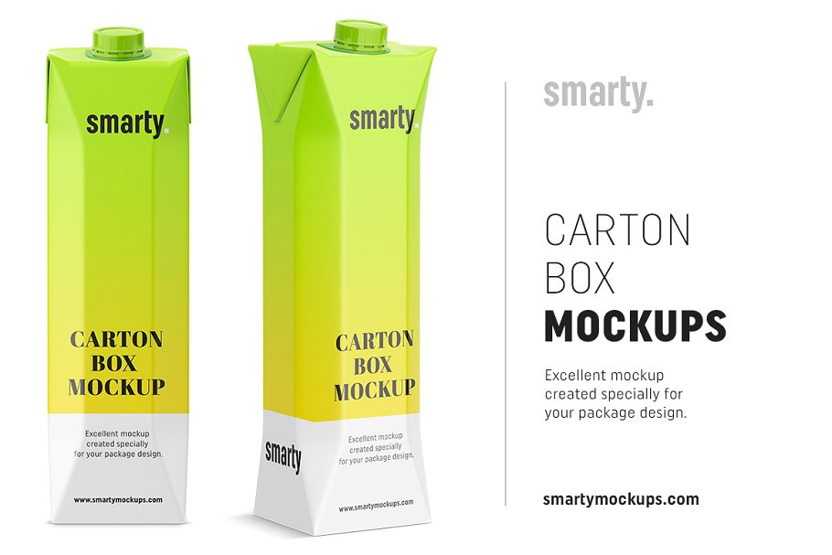 Carton Juice Box Mockup PSD