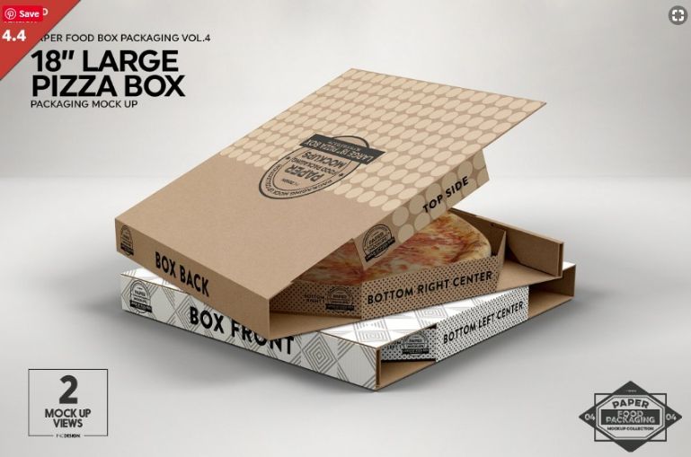 Large Pizza Box Mockup PSD