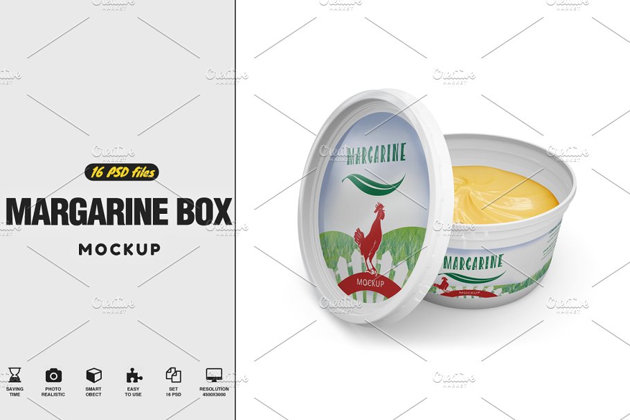Margarine Box Mockup PSD