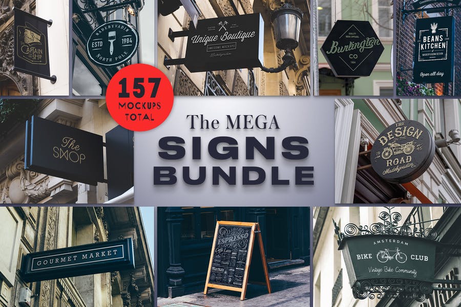 Mega Sign Mockup Bundle
