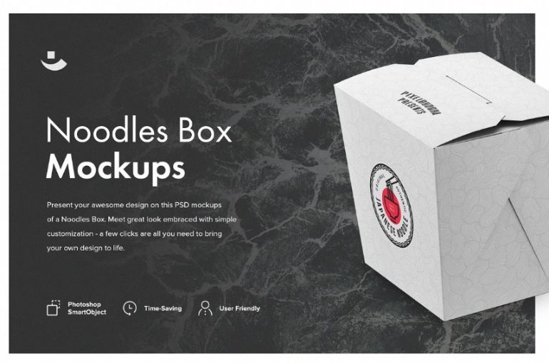 Noodles Box Mockup PSD