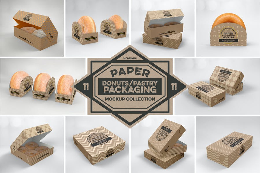 Paper Food Box Mockup PSD
