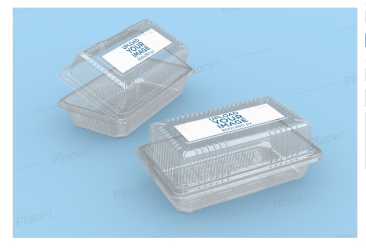 Plastic Food Box Mockup PSD