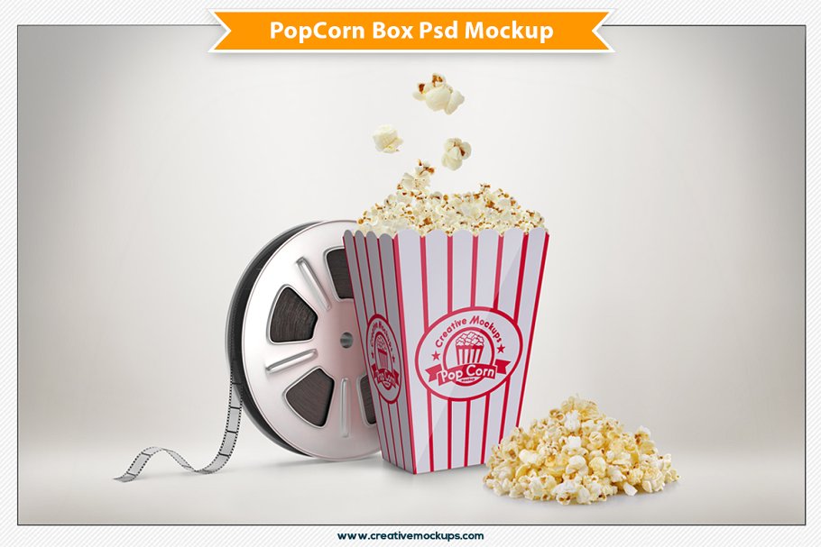 Popcorn Box Mockup PSD