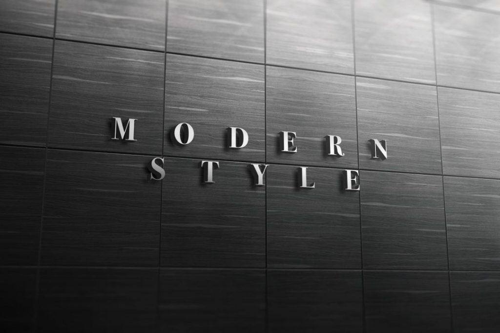 3D Steel Logo Mockup PSD
