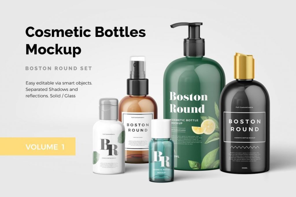 Cosmetics Bottle Mockup Set