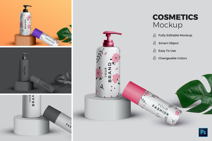Fully Editable Cosmetics Branding Mockup