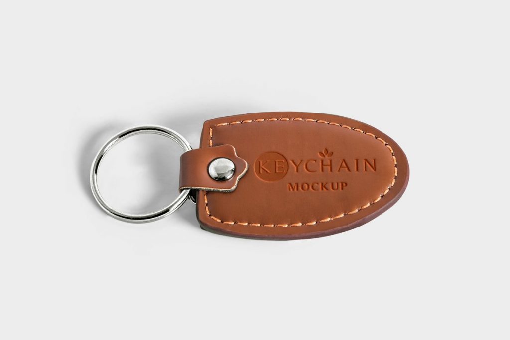 Leather Keychain Mockup PSD