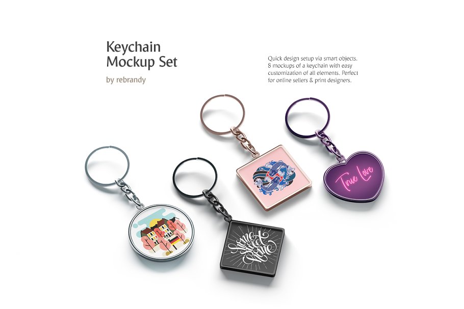 Multipurpose Keychain Mockup Set