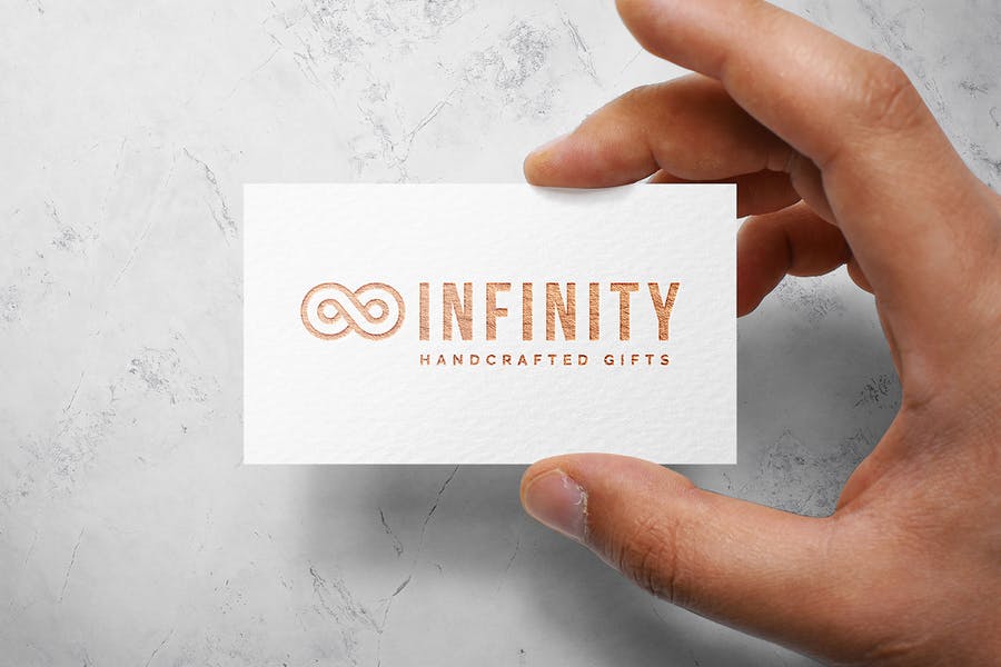 Unique Logo on Business Card Mockup