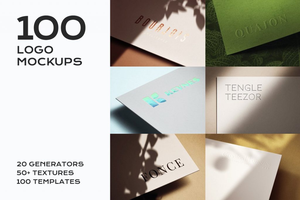 100 Paper Logo Mockups Bundle