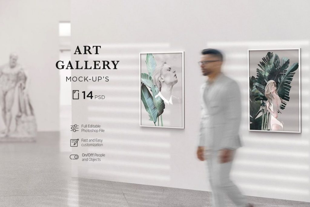 14 PSD Gallery Mockup PSD