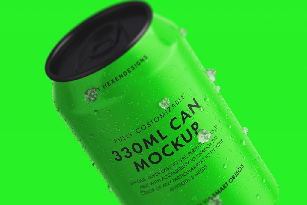 330 ML Soda Can Mockup PSD