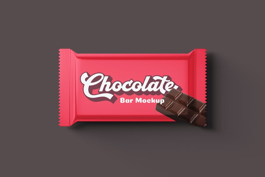 4 Editable Chocolate Bar Mockup