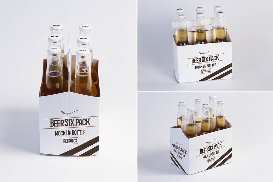 6 Beer Pack Mockup PSD