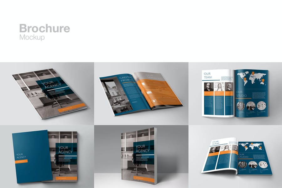 6 Editable Brochure Mockups PSD