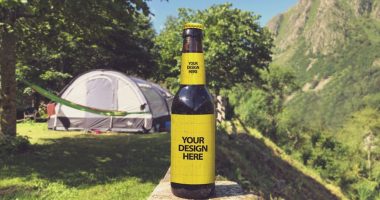 Beer-Bottle-Mockup-in-Camping-Scene