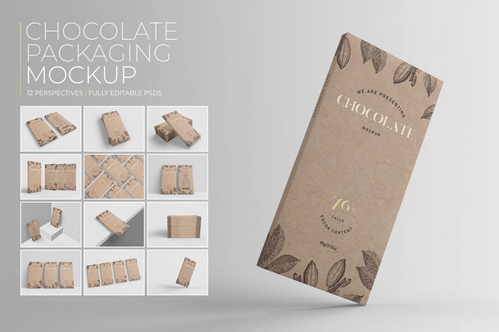 Chocolate Packaging Mockups PSD