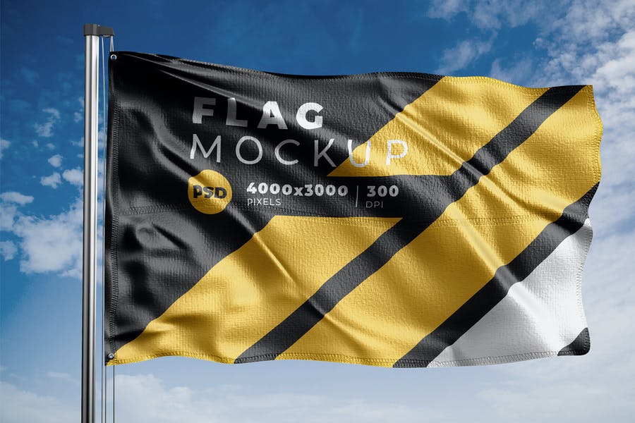 Editable Flag Mockup PSD
