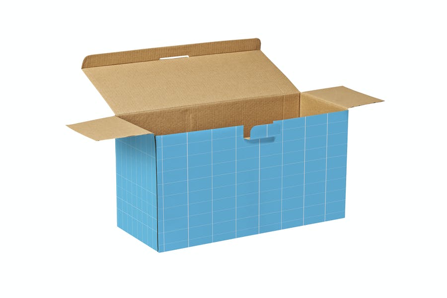 Open Cardboard Box Mockup PSD
