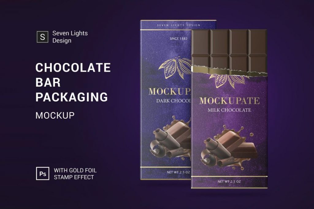 Realistic Chocolate Packaging Mockup 
