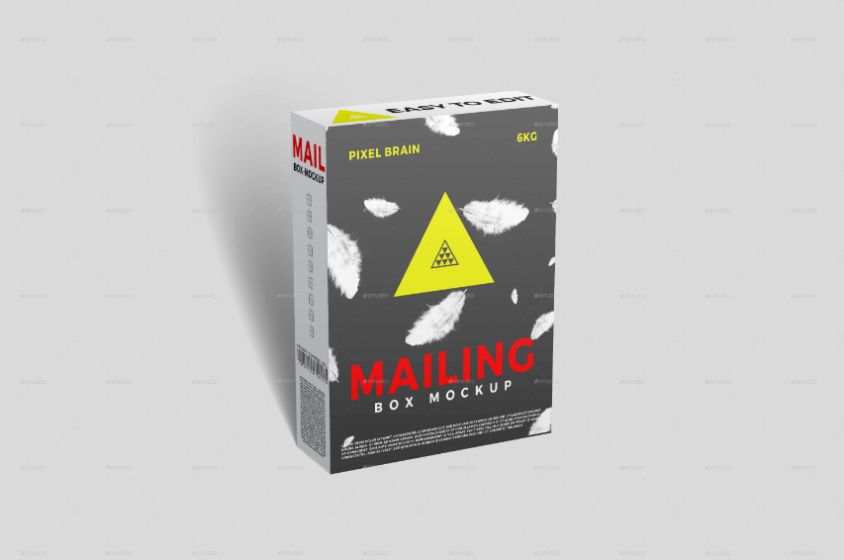 Realistic Mailing Box Mockup PSD
