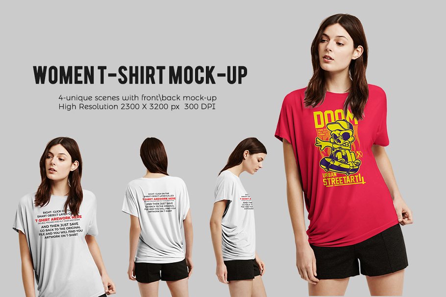 Female T Shirt Branding Mockup