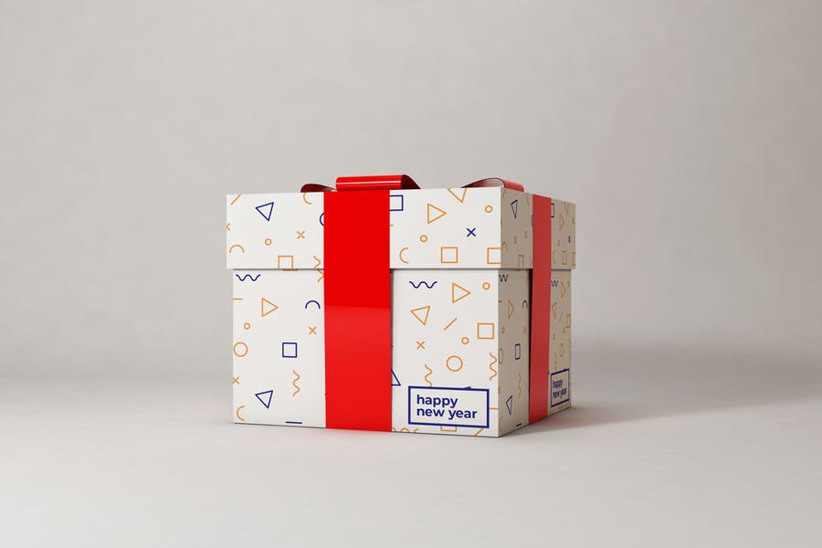 Simple Gift Box Mockup