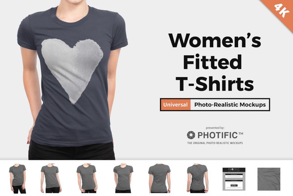 Women's Fitted T Shirt Mockup PSD