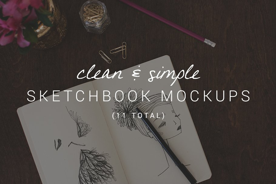 11 Clean Sketchbook Mockups