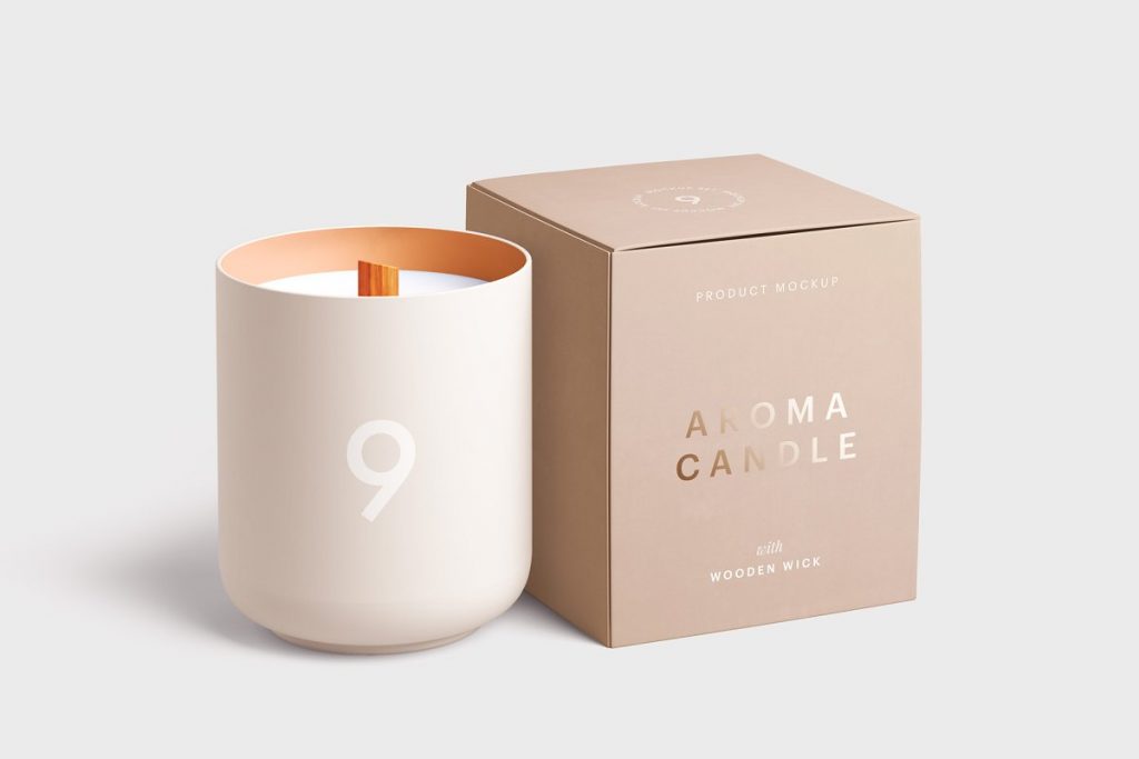 Candle Glass Packaging Mockup PSD