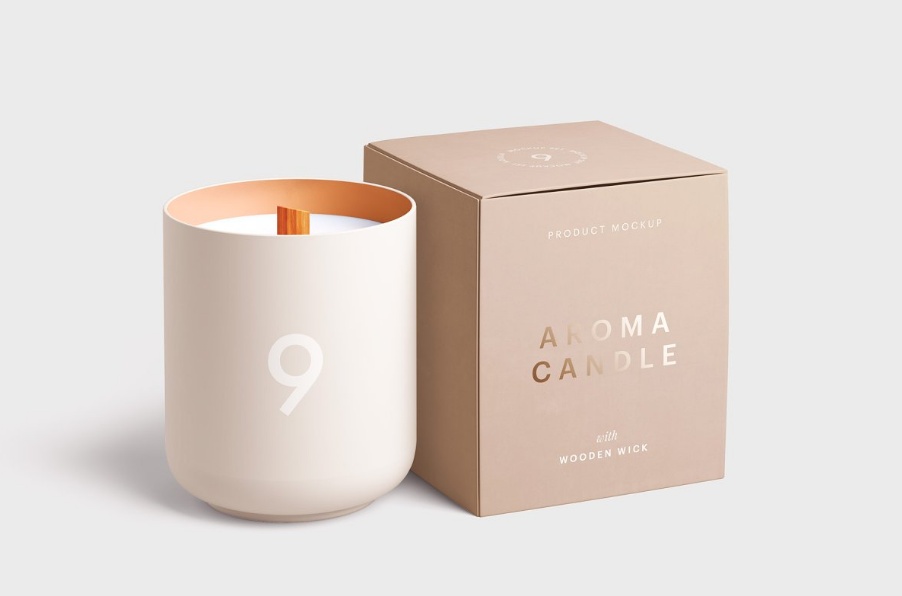 Candle Packaging Mockup PSD