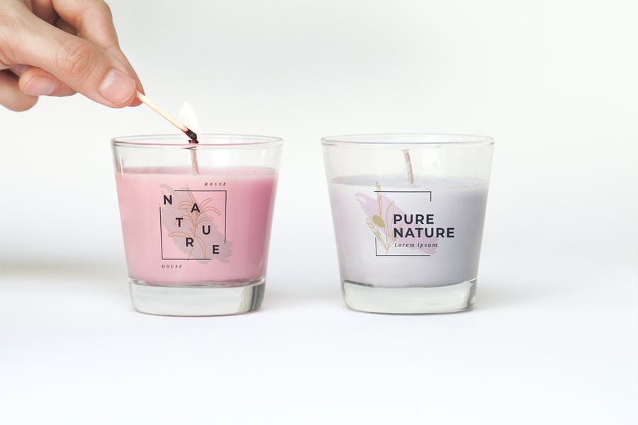 Cosmetic Candle Mckup PSD
