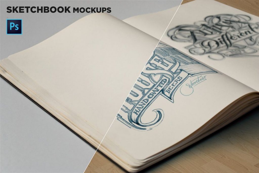 Creative Sketchbook Mockup PSD