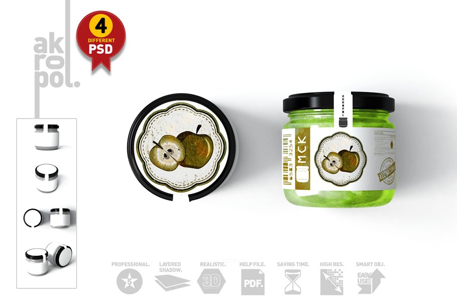 Easy Editable Honey Jar Mockup